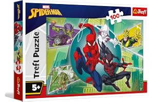Trefl - Spiderman, Spider Mask - 100-bitars pussel - Färgglatt pussel med sagofigurer, för barn från 5 år
