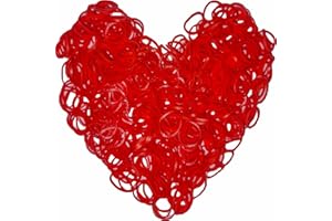 Yowamho 900 Red Rubber Band with 24 S-clips and 1 Small Crochet, Elastic.