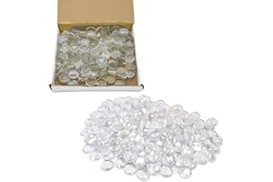 Neez Piedras Decorativas - Luminosas Grava Piedrecitas para Acuario, Jarrones, Fluorescentes, Interior & Exterior Jardin - Cristales & Colores Piedra (Guijarros Transparentes: 75 Piezas)