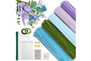 Vincona 400 stycken piprengörare blomset, piprengörare blommor för pyssel (5 färger) innehåller 20 blomstjälkar, band, tejp o