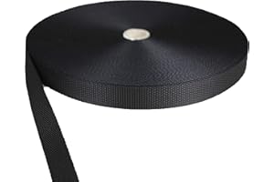 TUKAN-TEX Webbing Strap Polypropylene Black 20 mm Wide 50 Metres Length 2 cm Width