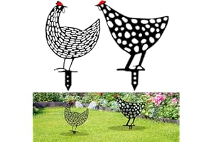xlwen Poule de Jardin Décoration,2 Pièces Art De La Cour De Poulet,Statue de Coq de Cour,Décoration de Jardin Exquise,Les Statues d'art de Cour Conviennent aux Cours, Jardins, Chemins,Pelouse