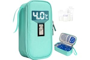 YOUSHARES Nevera Leche Materna Portatil con Indicador de Temperatura, Bolsas Leche Materna Congelar con 2 Paquetes de Hielo, Capacidad para 4 a 6 Bolsas Leche Materna para Viajes (Verde)