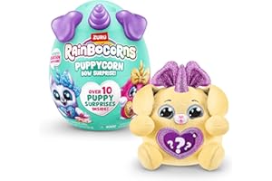 Rainbocorns Puppycorn Bow Surprise, Puppycorn Series 3, Sandy the Labrador - Collectible Plush - 5 Layers of Surprises, Peel and Reveal Heart, Stickers, Slime, Ages 3+ (Labrador)