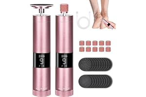 innhom Hornhautentferner Elektrisch, Professionelles Wireless 9Stufige Elektrische Hornhautentferner mit 20PCS Ersatz Schleifkissen und 10PCS Polierscheibe,Fußpflegeset für rissige Fersen(Roségold)