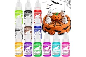 GIKIKOKO Coloranti Alimentari - 12 Colori x 10ml Colorante Alimentare Concentrato, Colorante Alimentare Liquido Per Zucchero A Velo, Macarons, Dolci, Decorazione Di Torte, Crema Al Burro,Glassa, Slime
