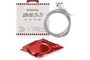 YWYLL 4-String Electric Bass Strings - Nickel Alloy Wound with German Hex Steel Core | Light Coating for Longevity | Vacuum Sealed (45-105 Medium) | Smooth Feel & Balanced Warm Tone (Light-Coating)