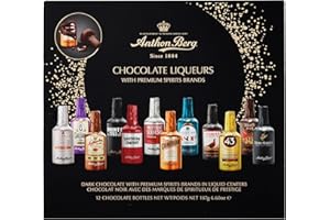 Anthon Berg 12 Chocolate Liqueurs, Famous Spirits with a Delicious Liquid Filling, 187 g (Pack of 1)