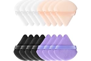 DIUJHUUY 16 Pcs Triangle Powder Puffs, Face Makeup Puffs, Soft Cosmetic Foundation Powder Sponge Cushion Puffs for Loose Powder Wet Dry Makeup Puffs Sponges Pads - 4 Colors