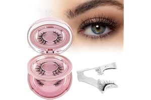 LOPHE Magnetyczne rzęsy, 2 pary fałszywych rzęs magnetycznych, wielokrotnego użytku, zestaw do rzęs z aplikatorem, namagnesowane bez kleju, naturalny wygląd (różowy)