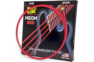 DR Strings HI-DEF NEON™ - RED coloured Bass Strings: Medium 45-105