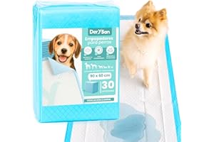 DERYSAN - Empapadores Perros XL 60x90 cm - 30 Unidades - Pads de Entrenamiento para Cachorros, Alta Absorción Rápida, Antifugas y Control de Olores, Incontinencia, Adiestramiento, Interior y Viajes