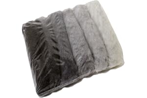 SIA Carded Roving 100% lana para fieltrar o hilar - Pack de sombra - Mezcla gris - Mínimo 6 tonos diferentes, 75 g en total