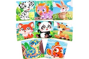 WEITAPYT 8 Stück Holzpuzzle für Kinder Puzzle-Set Mit Je 9 Teilen Tier Holz Steckpuzzle Pädagogisches Spielzeug Lernspielzeug Tierpuzzle Geschenk für Kleinekinder Jungen Mädchen ab 1 2 3 Jahre