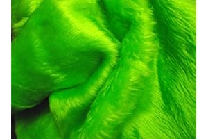CRS FUR FABRICS Material Textil de Piel Sintética Liso VERDE LIMA BRILLANTE - Muestra - 10cmx10cm