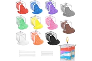 Scentoria Kerzensand, Paraffinwachs für Kerzen, Kerzenwachs Granulat 11 Farben, mit 17 Dochte, Wachsgranulat für Kerzen, Kerzenwachs zum Gießen, Kerzen Sand für die DIY Kerzenherstellung (330g)