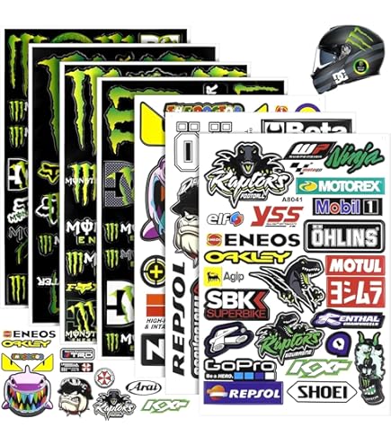 3 Stuks Motorstickers, Tuning Motorcross Stickers voor Auto, MTB, Motorfiets, Skateboard, Scooterhelm (Type C