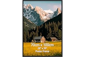 EYMPEU Marco 70x100 cm, Aluminio Negro para Cuadros de 100x70 cm, Apto para Colgar en la Pared, Ideal para Decorar Dormitorios Salones