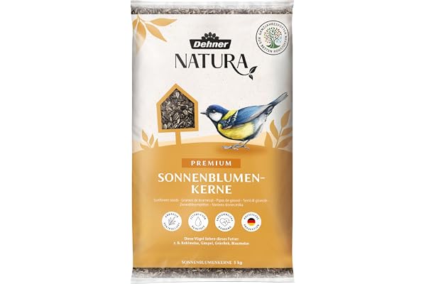 Dehner Natura Premium Nourriture pour Oiseaux Sauvages, graines de Tournesol, 5 kg
