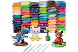 RUACDIQ Set de plastilina, set básico de plastilina, 72 colores de mágica que se seca al aire para niños, regalo de arcilla polimérica para niños y niñas de 3 a 12 años