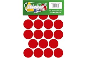 WP KLEBEPUNKTE Klebepunkte aus PVC Folie, wetterfest, Markierungspunkte Kreise Punkte Aufkleber (50 mm, rot)
