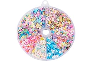 Spritewelry Slime Charms Nail Clay Charms Phone Charms 3D Polymer Clay Flatback No-Hole Charms for Vase Filler DIY Crafts Nail Art Fashion Nail Care Cellphone Decoration (Colorful-70G)