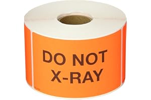 Tape Logic Special Handling Label, Legend"Do Not X-Ray", 5" L x 3" W, Fluorescent Red, Roll of 500 (DL2361)