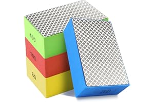 MARIDERGO 4Pack Hand Diamond Polishing Pads, Diamond Sanding Blocks 60# 100# 200# 400# Tile Polishing Pad Grit Sanding Block Polishing Grinding Block Glass Polishing Kit for Wood Tile Glass Stone Ceramic