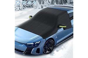 CHWNIBAY Couverture Pare-Brise Voiture, Protege Pare Brise Givre, Protection Pare Brise Hiver, Universelle Imperméable Bache Pare Brise Voiture, Antineige, UV, Pare-Poussière, 300 x 145 CM