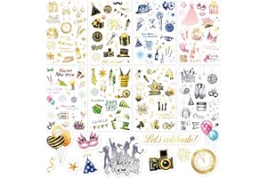 ‎HOWAF HOWAF 24 Bl?tter Aufkleber Silvester 2026, Happy New Year Aufkleber Selbstklebend Sticker Frohes Neues Jahr Sticker f¨¹r DIY Geschenk, Silvester Deko 2026, Set A