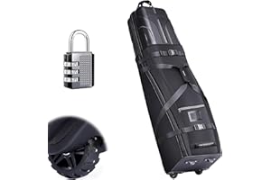CHAMPKEY Golf Travel Bag Flight with Wheels | With Sturdy Plastic Hard Case Top | Premium Oxford Fabric Golf Bag - High Performance Bag Travel Case