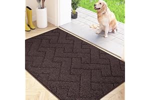 FCSDETAIL Dirt Trapper Indoor Door Mat 60 x 90 cm, Machine Washable Entrance Rug, Super Absorbent Dog Doormat, Non-slip Inside Floor Mat for Entryway, Muddy Shoes & Paws