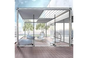 PXZYBD Clear Tarp Curtain With Zipper Door,0.5mm Heavy Duty Pvc Waterproof Transparent Tarpaulin Side Panels,Outdoor Pergola Patio Porch Carport Gazebo Partition Curtain Tarpaulin,W×H-2.2×2m(7.2*6.6ft)