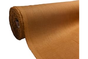 A-Express Naturale Puro 100% Tessuto di lino Materiale morbido Sartoria Moda Borsa di lino 140cm larghezza - 1 Metro 100cm x 140cm Arancia Bruciata