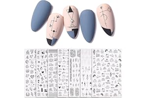 AUXSOUL Decorazioni Unghie Nail Art Adesivi, Adesivi per Unghie Stickers Unghie Nail Art Water Decals Nails, 7 Fogli