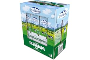 Central Lechera Asturiana Leche Desnatada, Líquido, Pack 6 x 1L