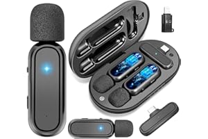 COIKES Wireless Microphone Wireless Lavalier Microphone for iphone Android iPad Plug-Play Bluetooth Microphone with Adaptor Clip On Lapel Microphone for YouTube Vlog Interview Youtube TikTok Facebook