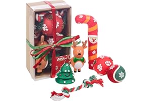 URBN-TOYS 6Pcs Colorful Christmas Festive Dog Puppy Assortment Stocking Treat Gift Box