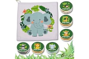 ‎BADA BING Bada Bing 6er Set Magisches Handtuch Tiere Safari Zoo Baumwolle Zauberhandtuch für Kinder Waschlappen ca. 30 x 30 cm 6fach s. Gastgeschenk Geburtstag Mitgebsel 74