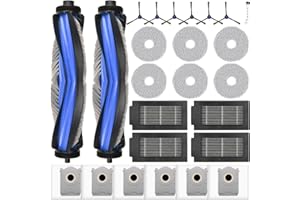 BISENKUD 25 Stück Zubehör für ECOVACS DEEBOT T50 Omni / T50 PRO Omni / T50 Pro Omni Gen2 Saugroboter, 6 Staubbeutel 6 Wischtücher 6 Seitenbürste 4 HEPA Filter 2 Hauptbürste 1 Reinigungsbürste