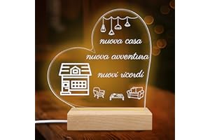Merclix Regalo Casa Nuova, Lampada 3d Donna Uomo, Regalo Coppia Amici, Luce Notturna Arredamento Decorazioni