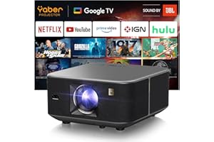 Yaber K3 Smart Beamer 【 Google TV & Sound by JBL】 Tageslicht Beamer mit WiFi 6 & Bluetooth, Handy Projektor für 4k Heimkino & Outdoor, Dolby Audio/Auto-Bildeinstellung, Netflix & 7000+ Apps