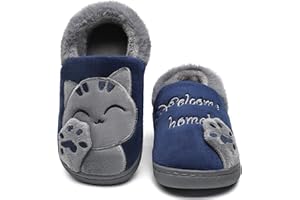 Vunavueya Pantofole per Unisex - Bambini e Adulto Ragazze Inverno Pantofole Scarpe Ragazzi Ciabatte Chiuse Donna Uomo Caldo Peluche Pantofola a Casa