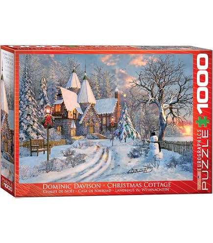Vermont Christmas Company Puzzle Winter Canal 1000 Pezzi: Panorama Invernale Di David Maclean, Pezzi Grandi E Di Forma Casuale, Cartone Riciclato, 76x61 Cm, Attività Per Famiglie