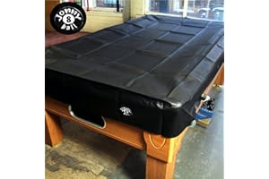 Jonny 8 Ball 6ft Fitted Vinyl Snooker Pool Table Cover - For 6 Foot Tables - Black - Protects Against Sunlight, Spills & Dust