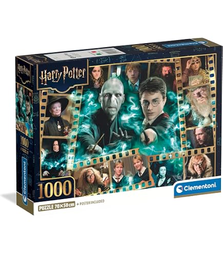 Clementoni Jigsaw Puzzle Harry Potter 1000 Pieces - Poster Included, Puzzle for Adults 14-99 Years, Gift for Men/Women, Hogwarts, Made in Italy, 39862