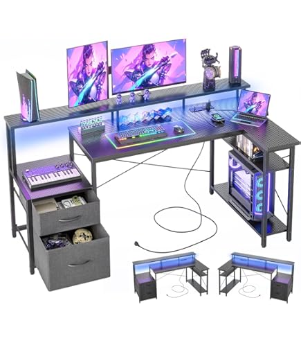GIANTEX Bureau Computertafel Met Monitorstandaard En Lade - Zwart