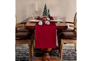 SEASHORE TREE Tischläufer Rot samt Uni Pflegeleicht Tischläufer Velour Weihnachten Geburtstag, Hochzeit, Festliche Dekoration 35 x 240 cm