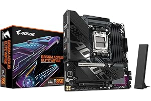 GIGABYTE B850M AORUS Elite WIFI6E Carte mère - Processeurs AMD Ryzen série 9000, VRM numérique 12+2+2 Phases, jusqu'à 8200 MHz DDR5 (O.C.), 1x M.2 PCIe 5.0 + 1x M.2 PCIe 4.0, Wi-FI 6E, LAN 2.5 GbE