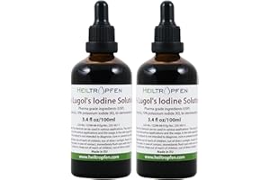 2x100ml Solution Iodo-ioduree | Solution de Lugol | 15% Formulation Liquide | Fabriqué avec 5 pour Cent d'iode et 10% d'iodure de Potassium | Heiltropfen®